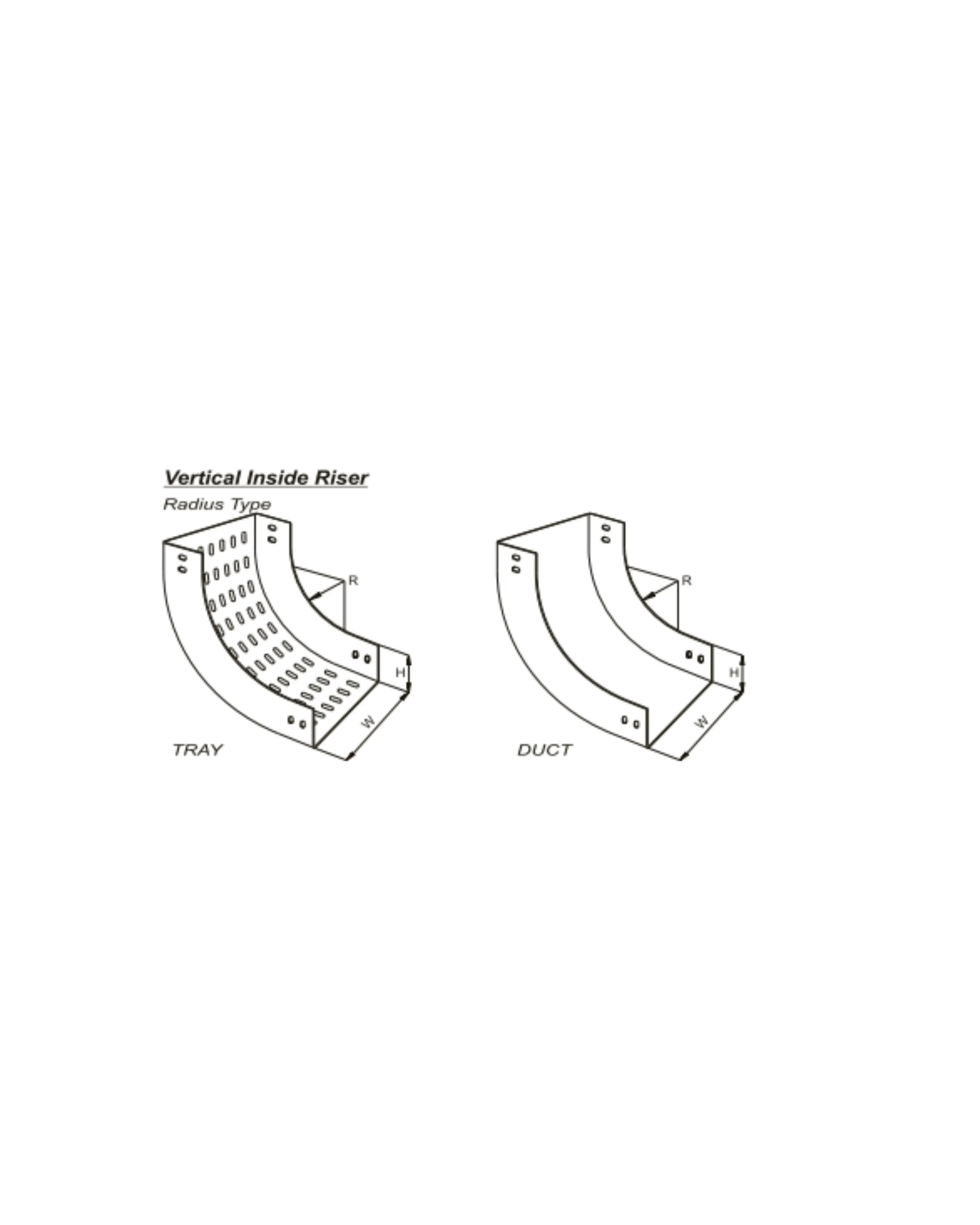 Vertical Inside Riser Tray & Duct U - Type
