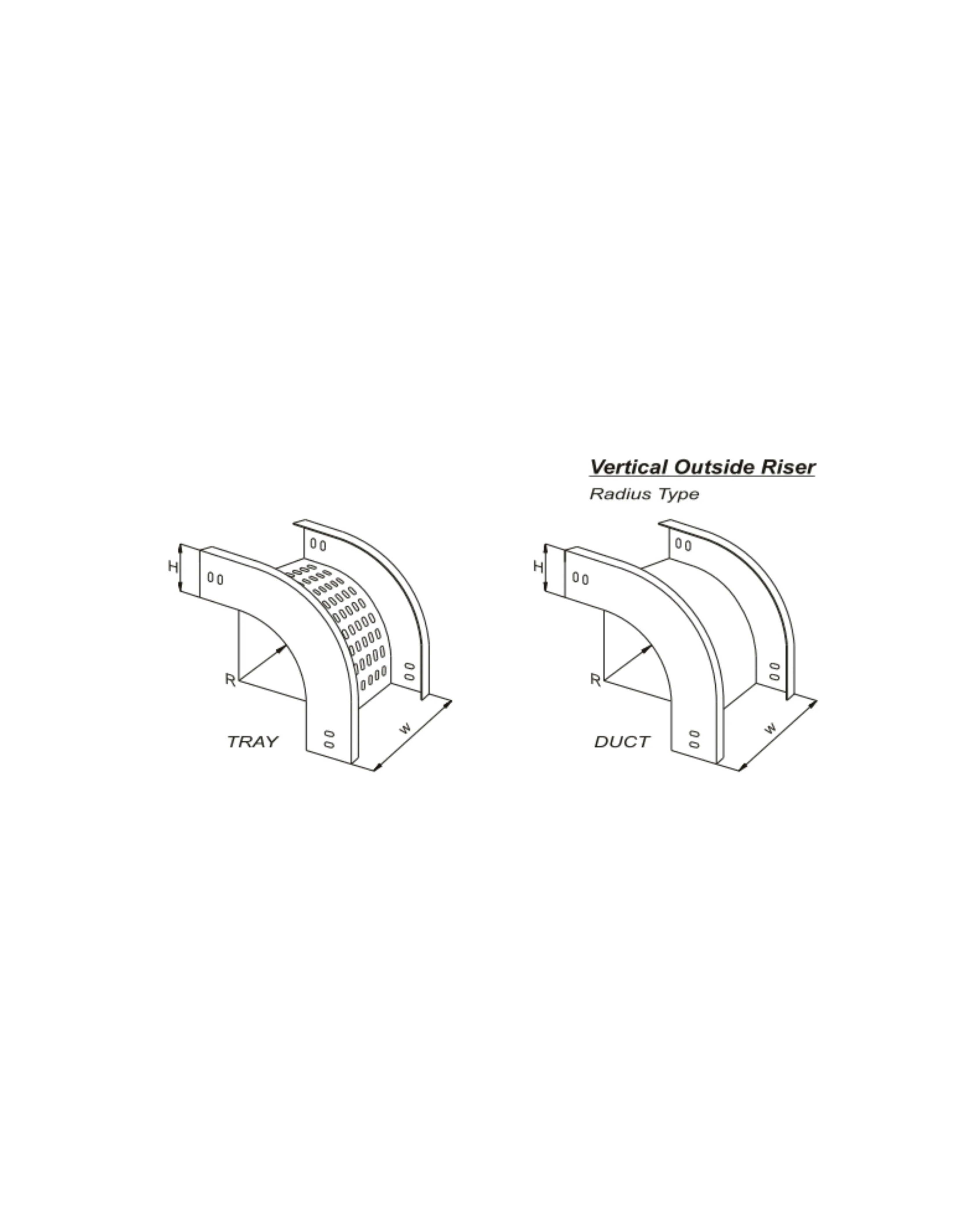 Vertical Outside Riser Tray & Duct C - Type