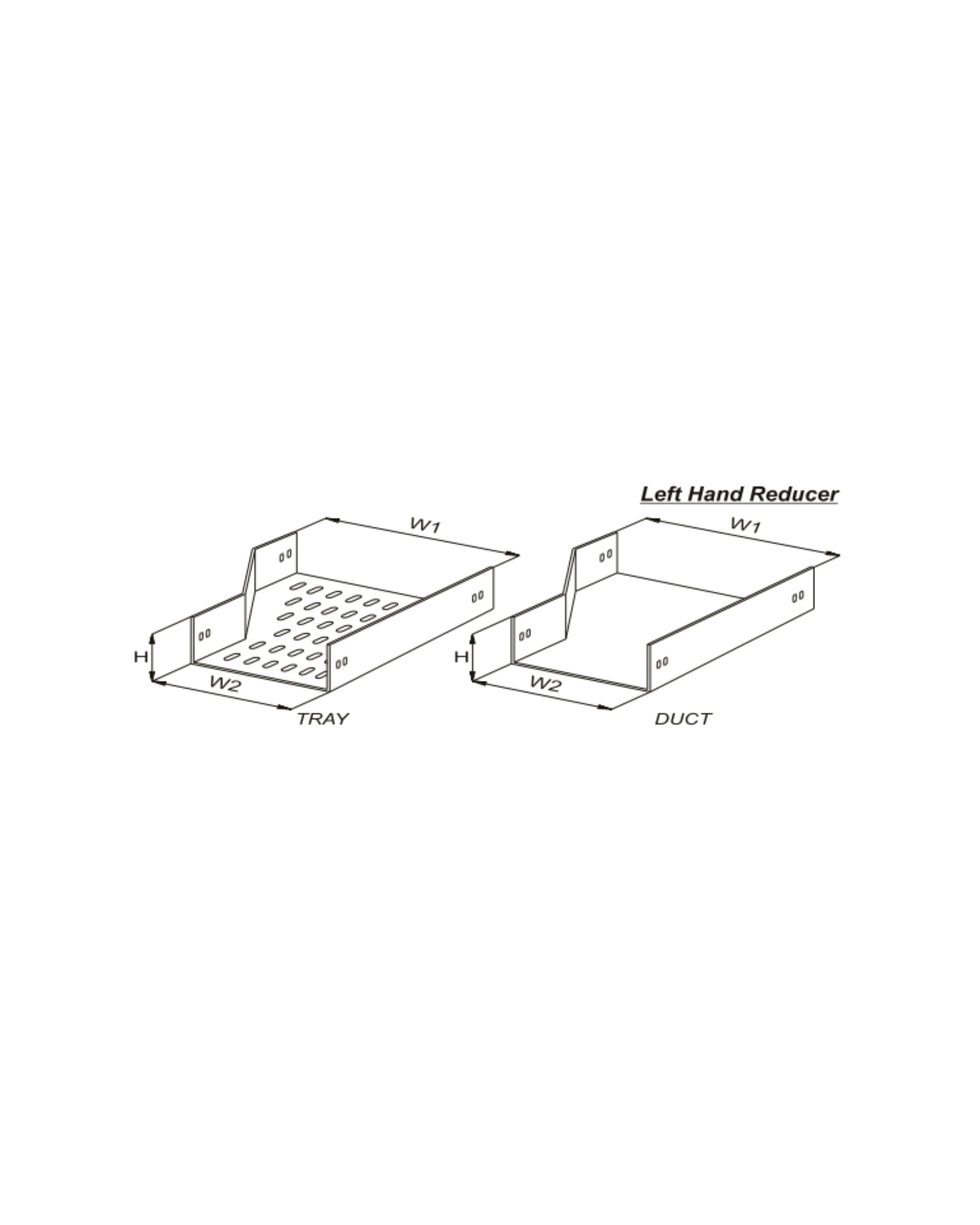 Left Hand, Right Hand Reducer Tray & Duct U - Type