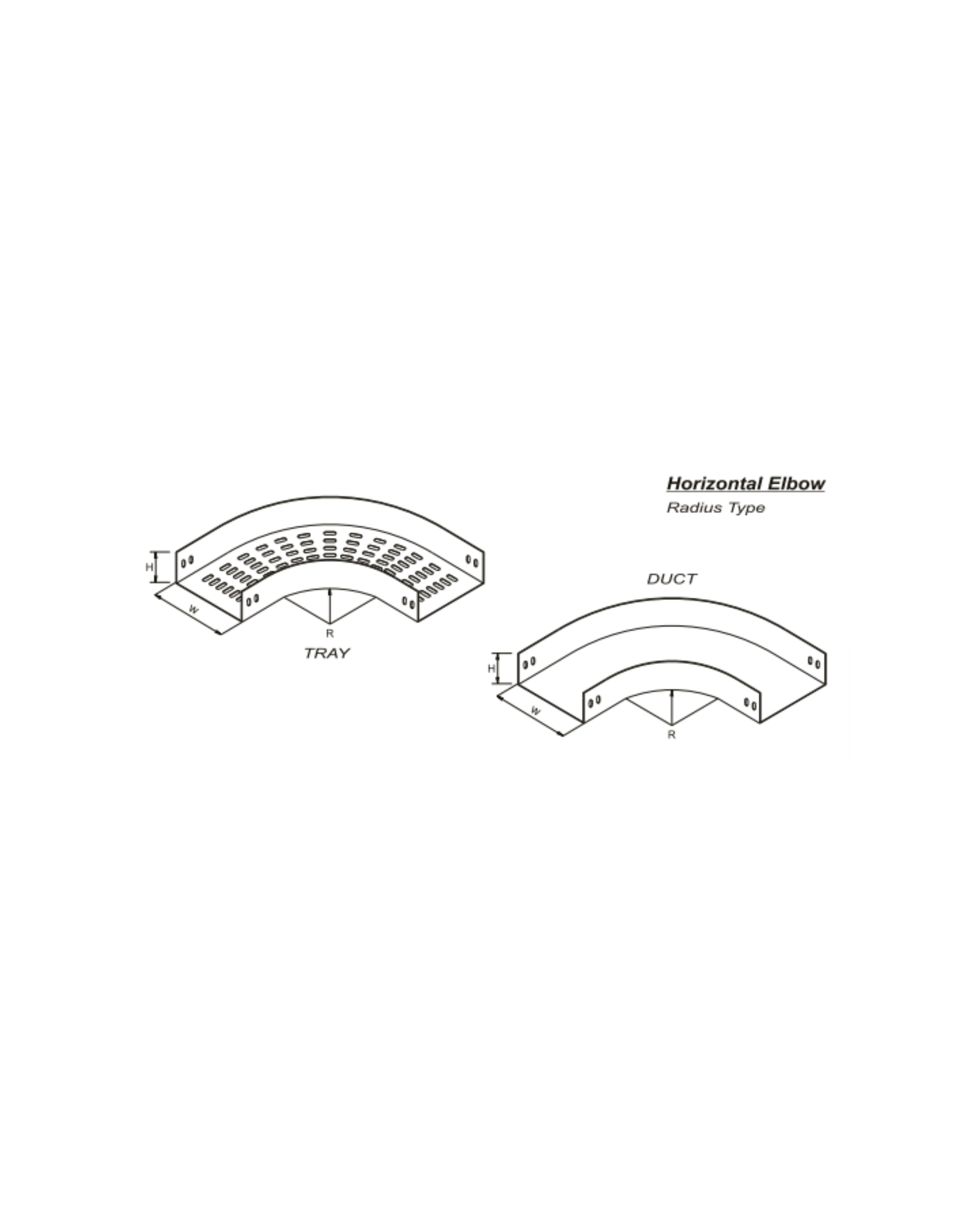 Horizontal Elbow Tray & Duct U - Type