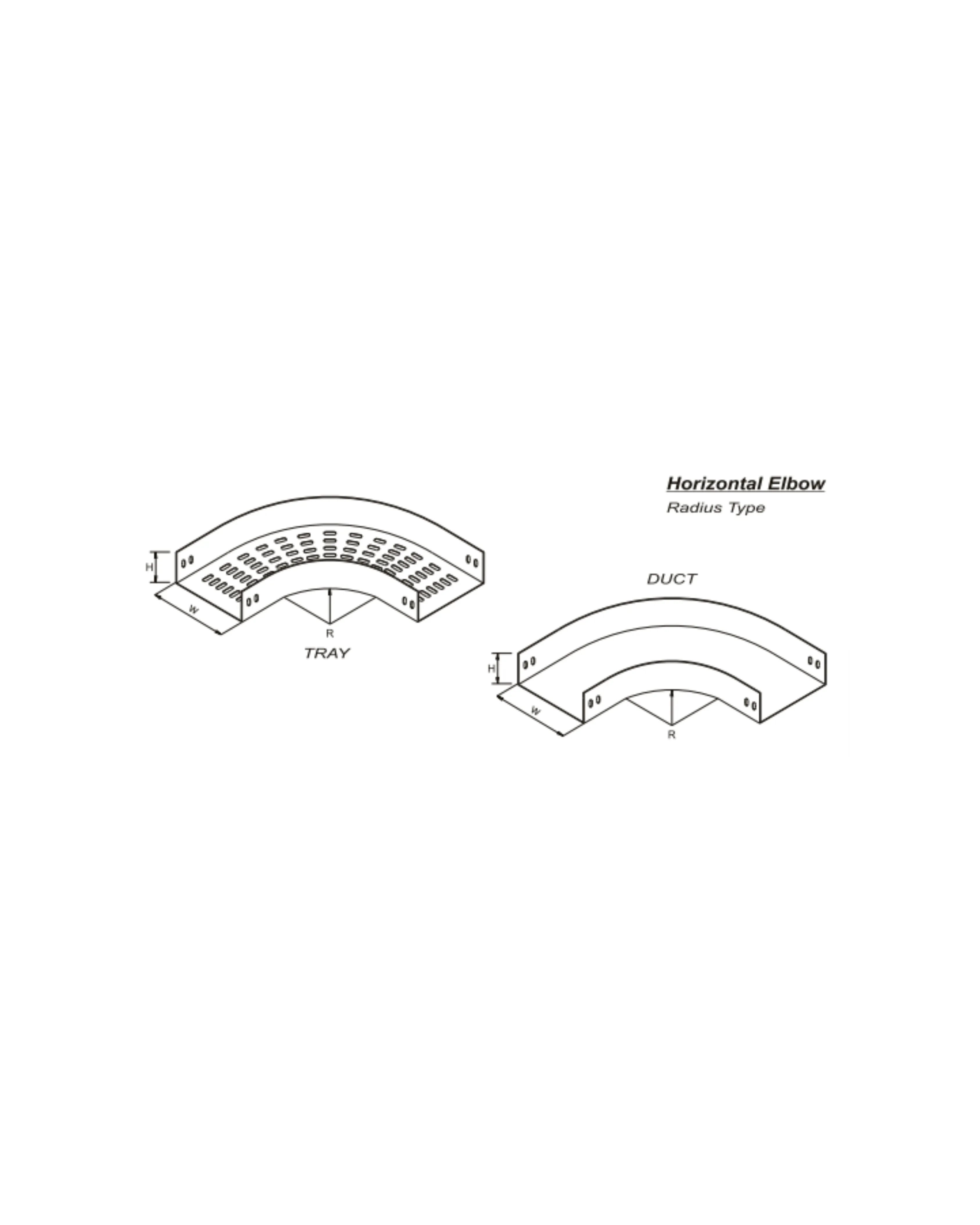 Horizontal Elbow Tray & Duct U - Type