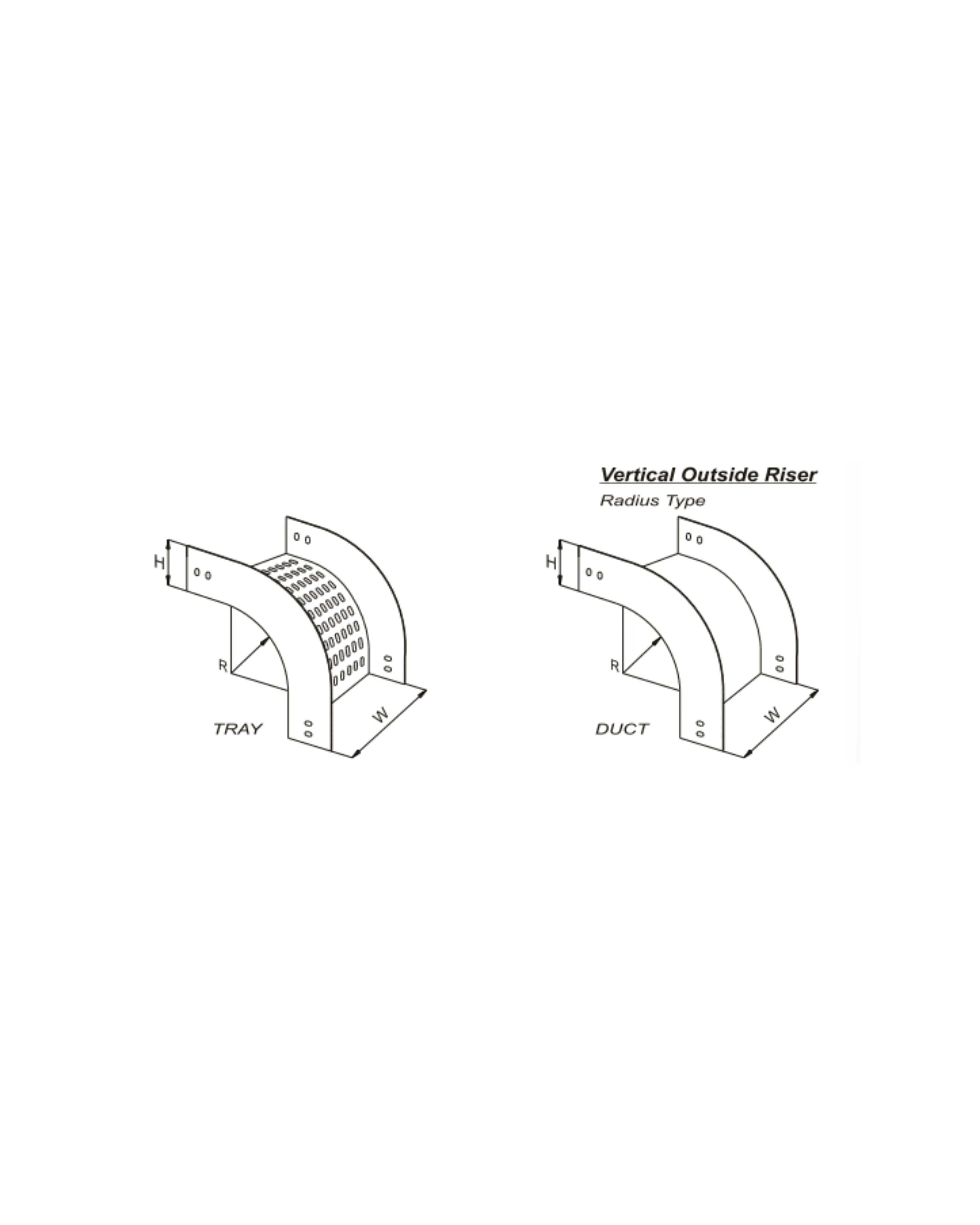 Vertical Outside Riser Tray & Duct U - Type