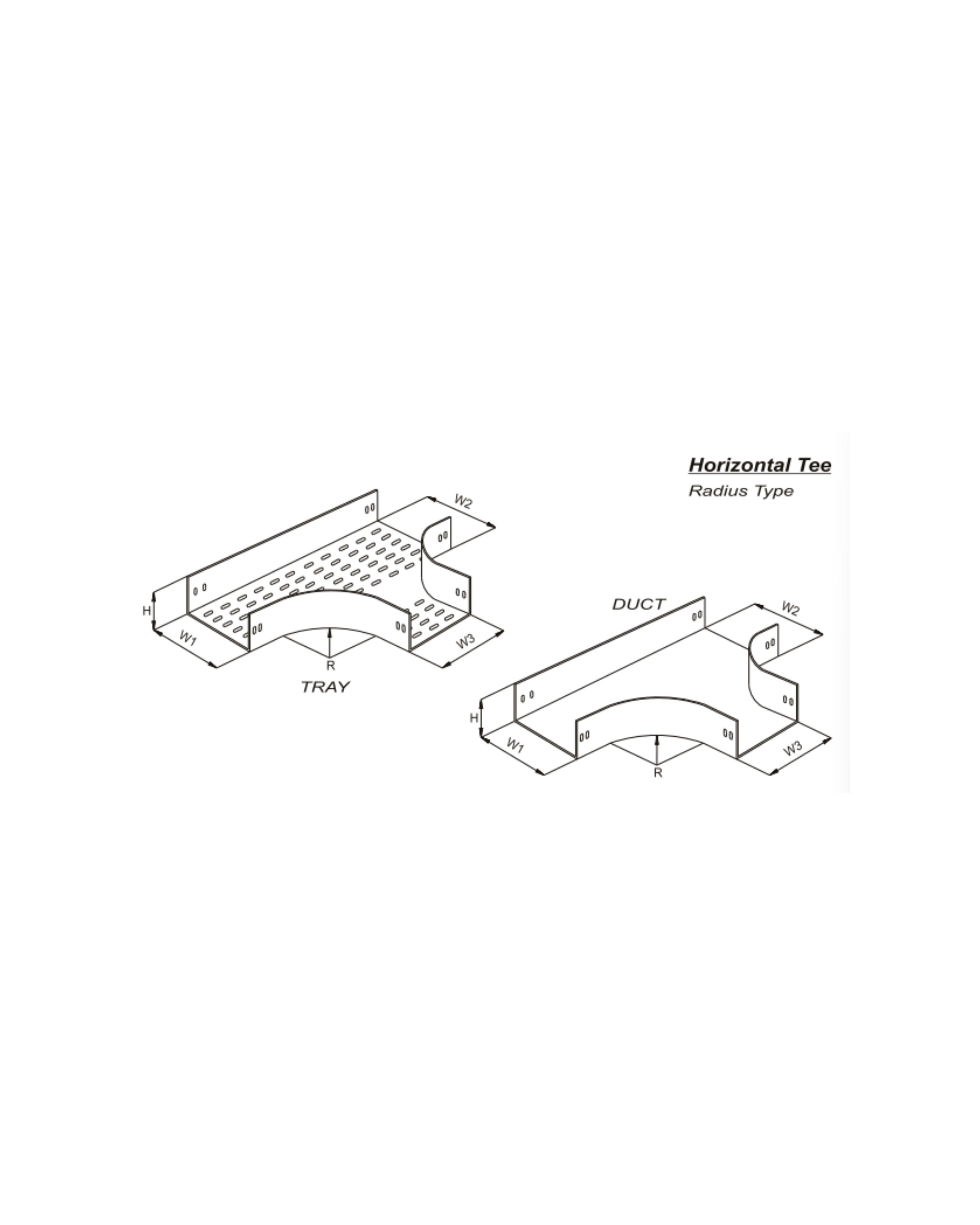 Horizontal Tee Tray & Duct U - Type