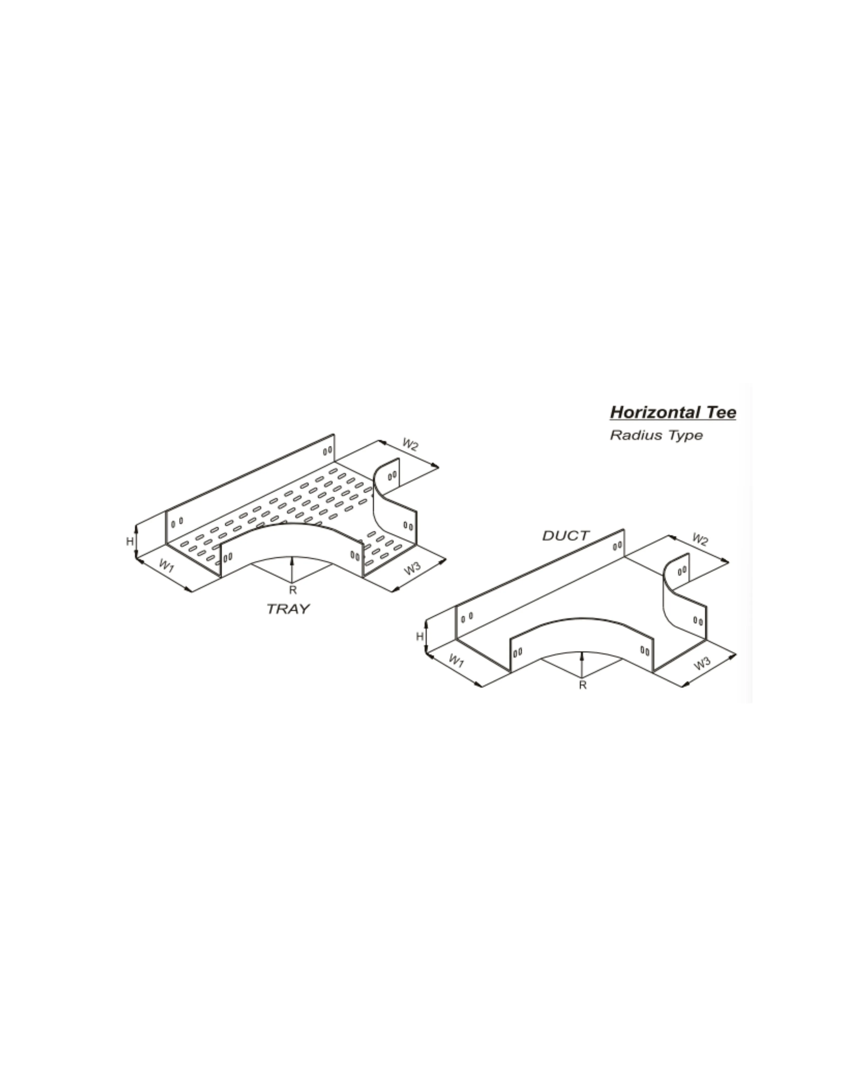 Horizontal Tee Tray & Duct U - Type