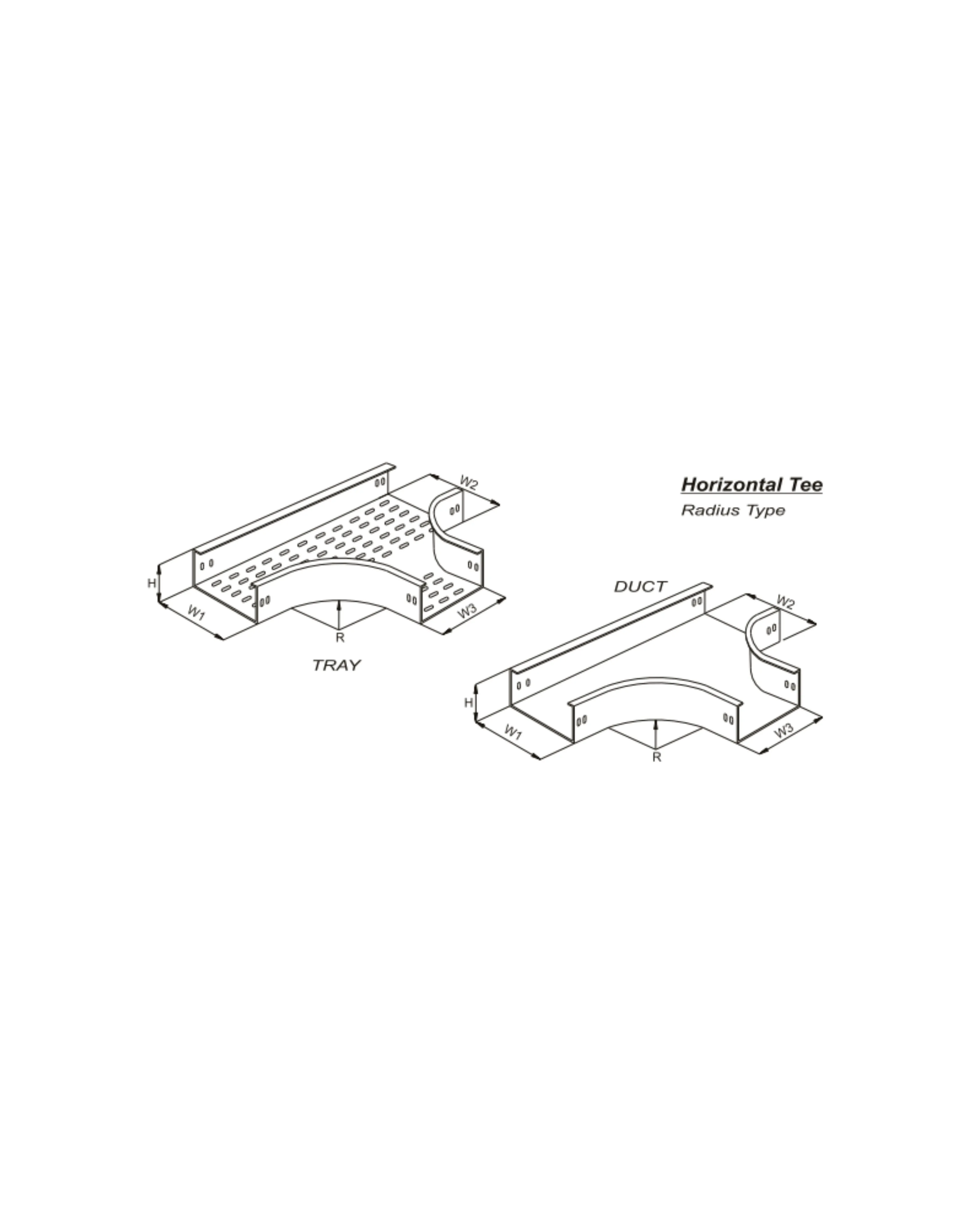 Horizontal Tee Tray & Duct C - Type
