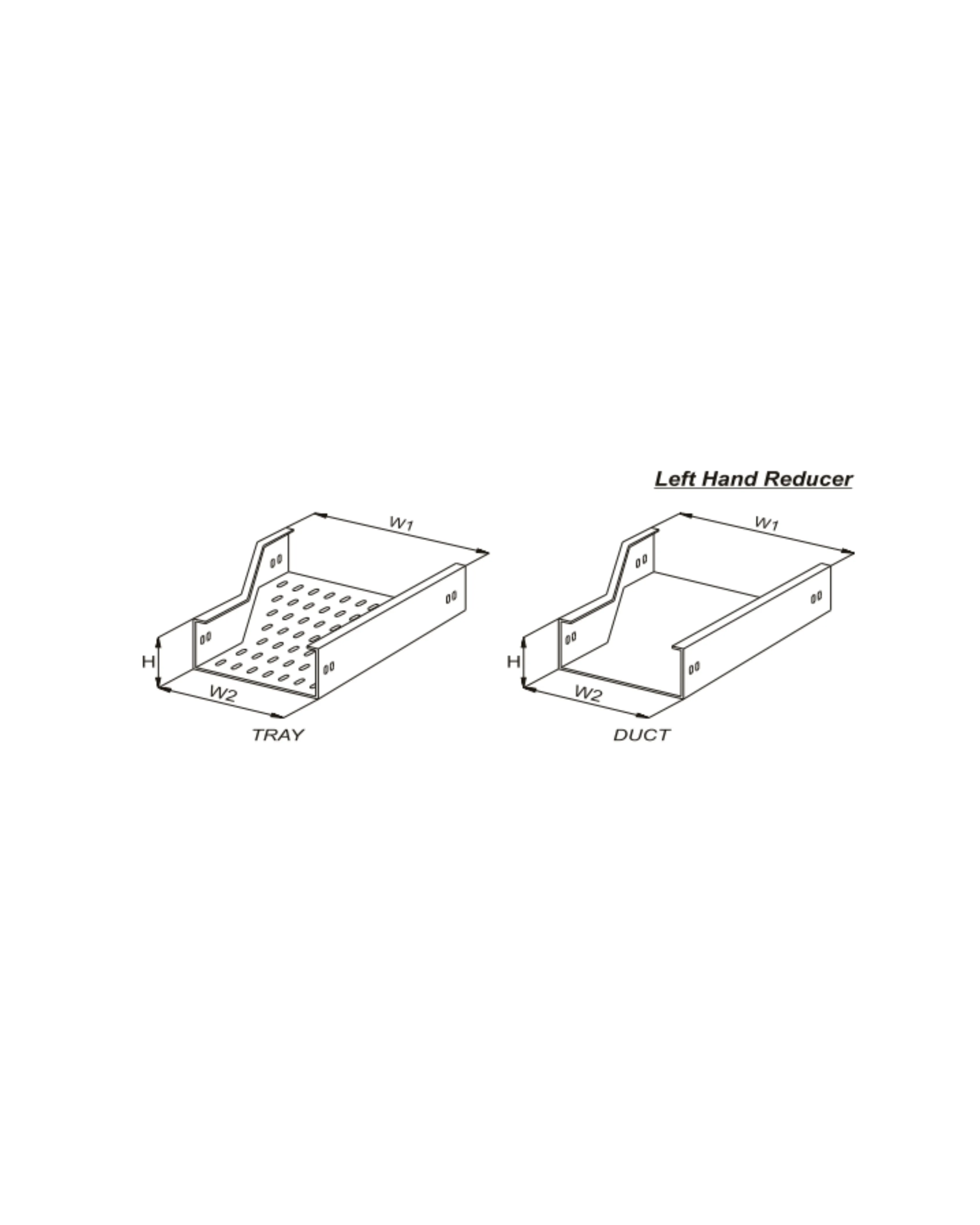Left Hand, Right Hand Reducer Tray & Duct C - Type