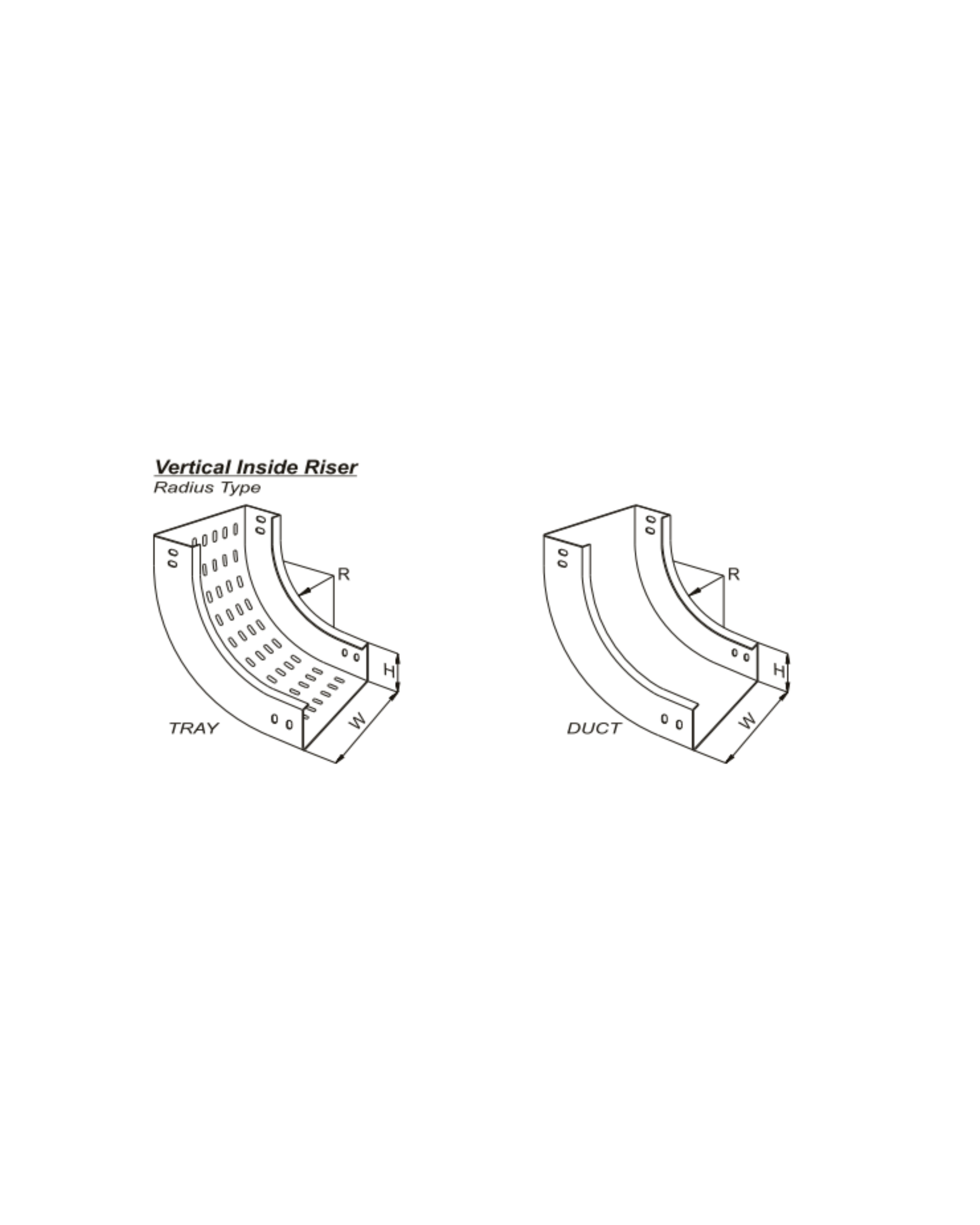 Vertical Inside Riser Tray & Duct C - Type