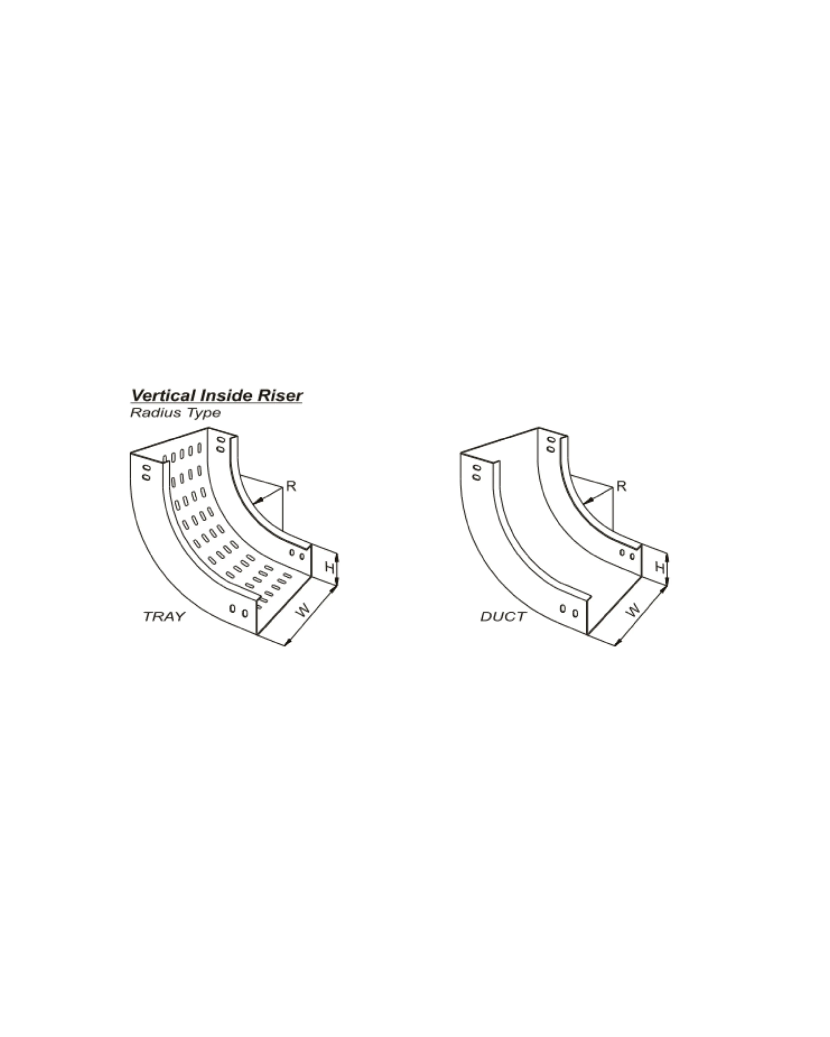 Vertical Inside Riser Tray & Duct C - Type