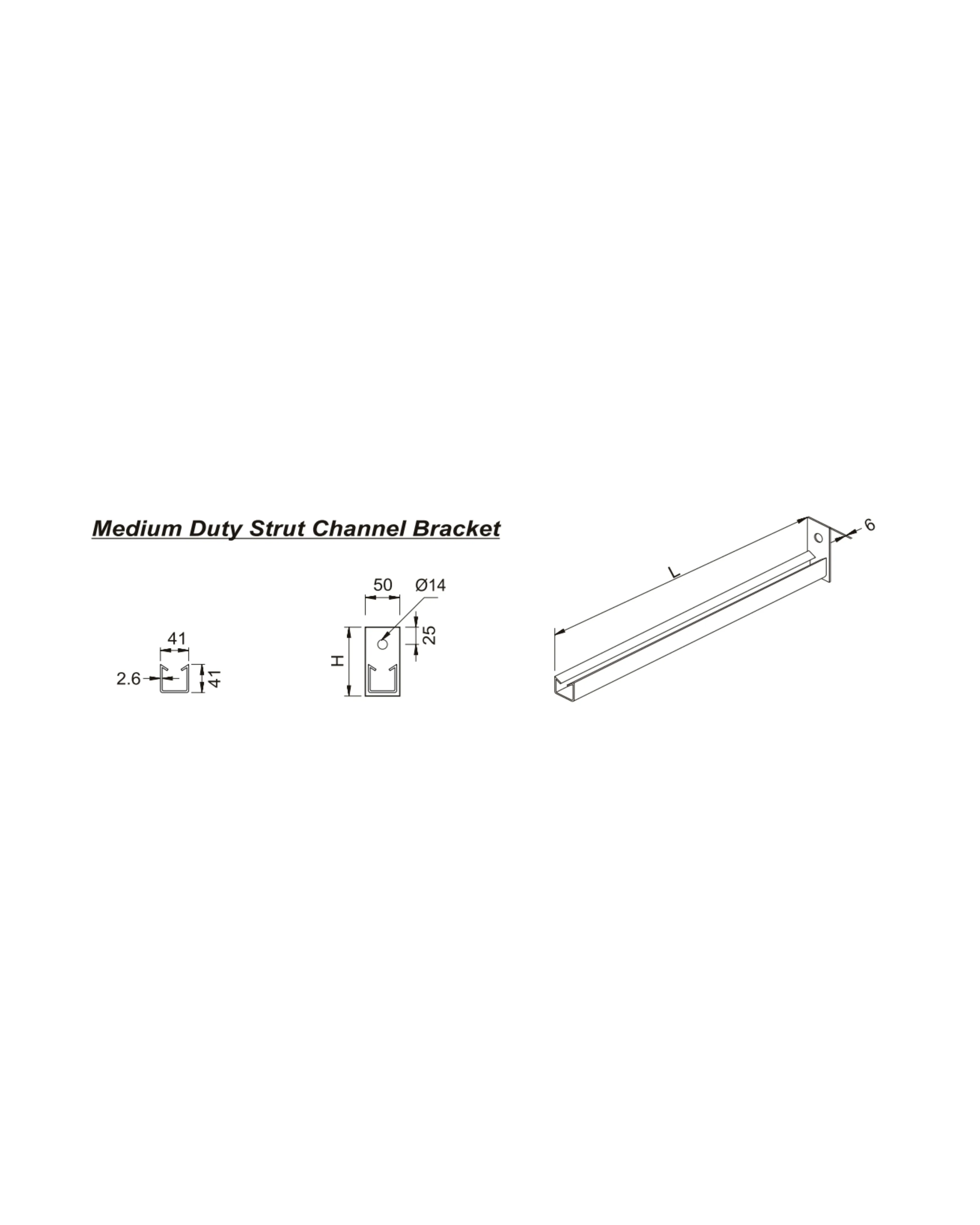 Medium Duty Strut Channel Bracket (MDSC Series)