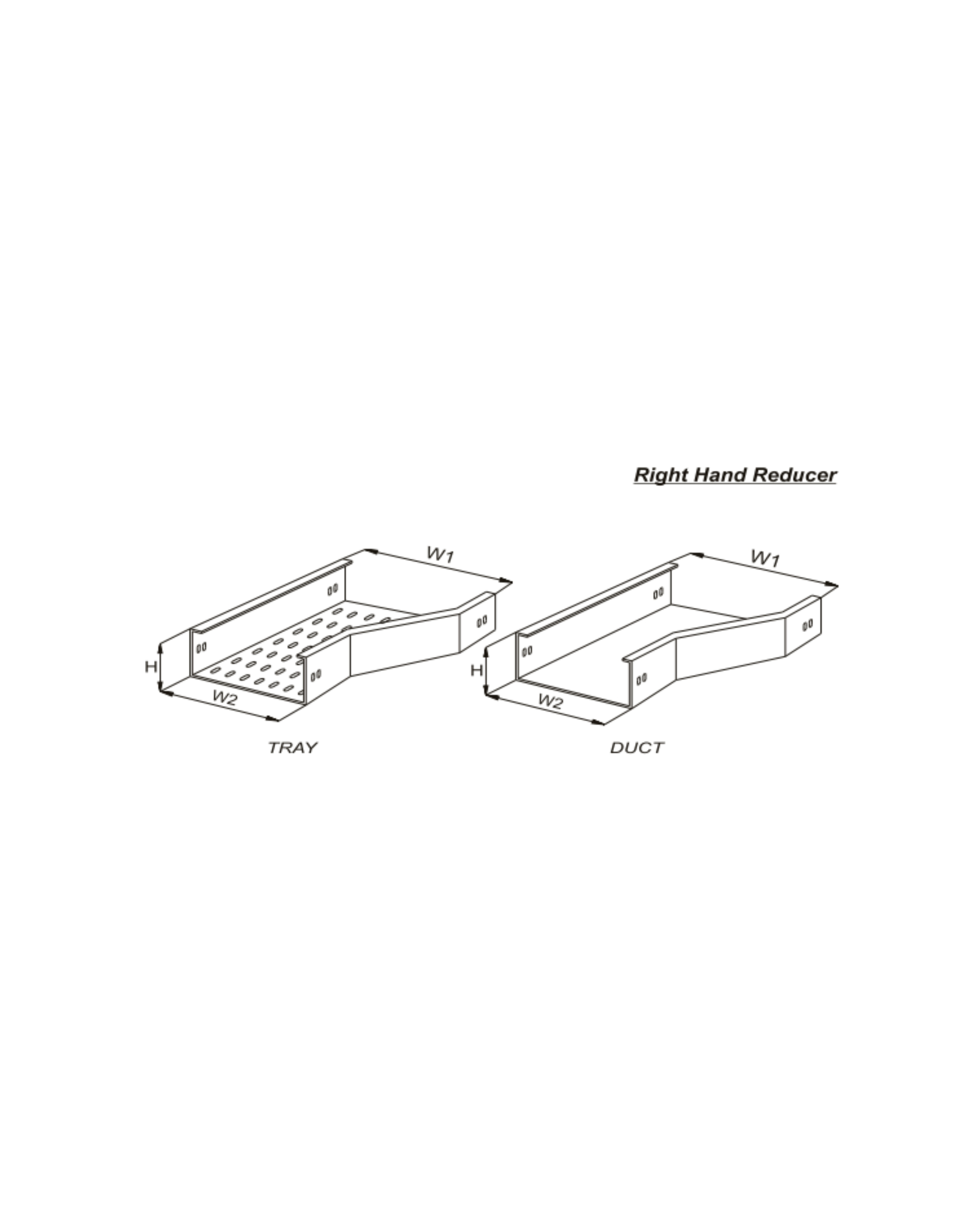Left Hand, Right Hand Reducer Tray & Duct C - Type