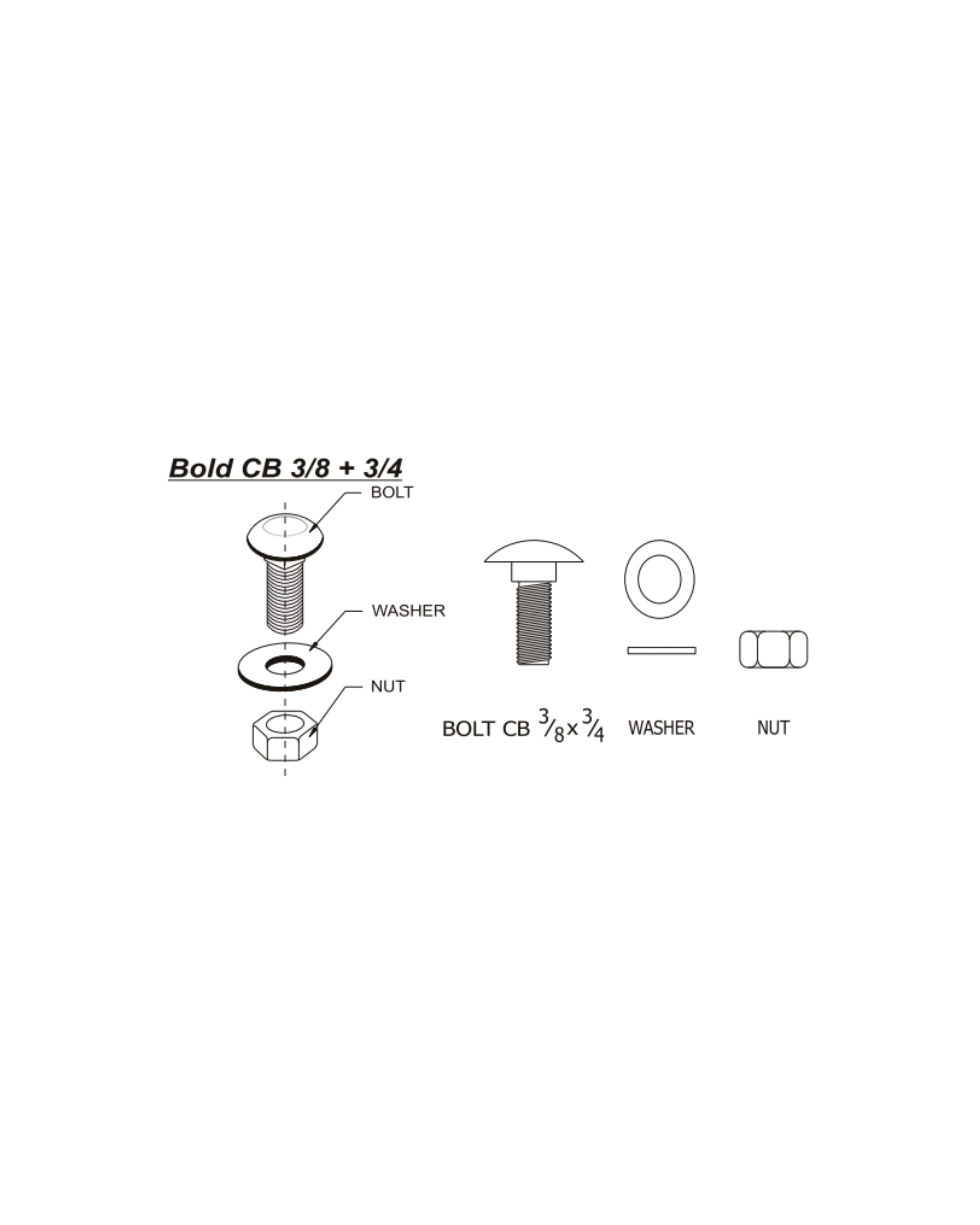 Bolt (Bolt M8x20 & Bolt CB 3/8 x 3/4)