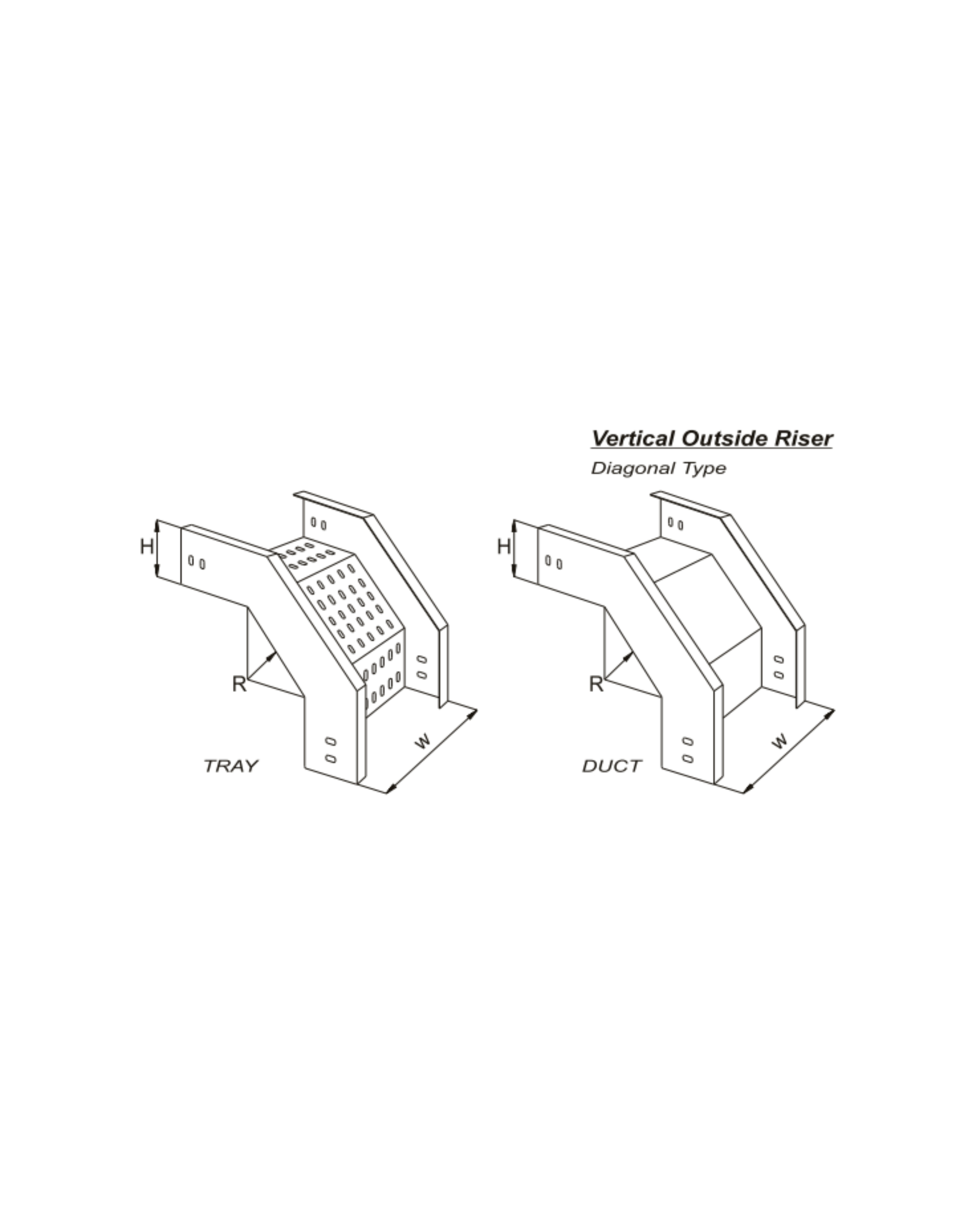 Vertical Outside Riser Tray & Duct C - Type