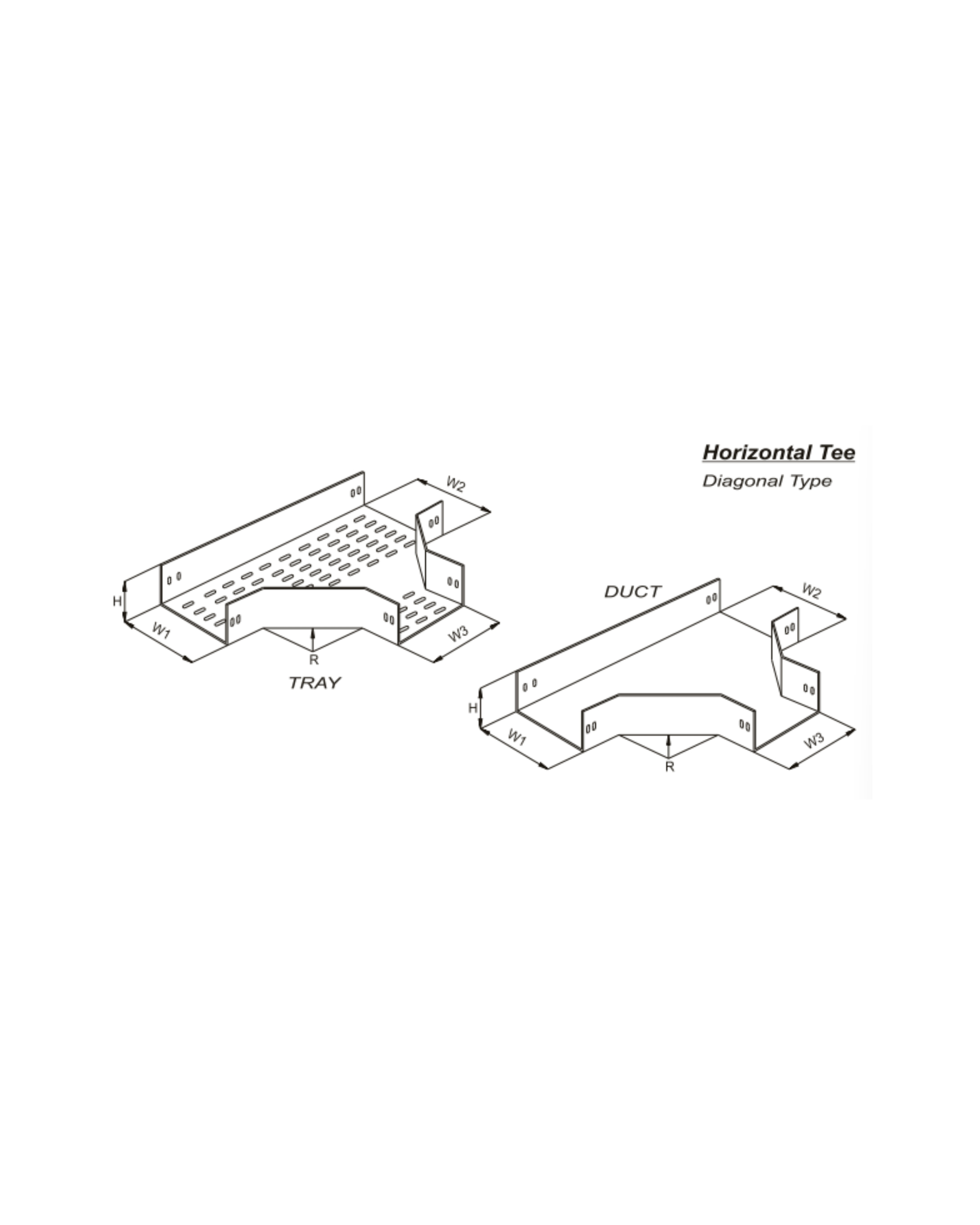 Horizontal Tee Tray & Duct U - Type