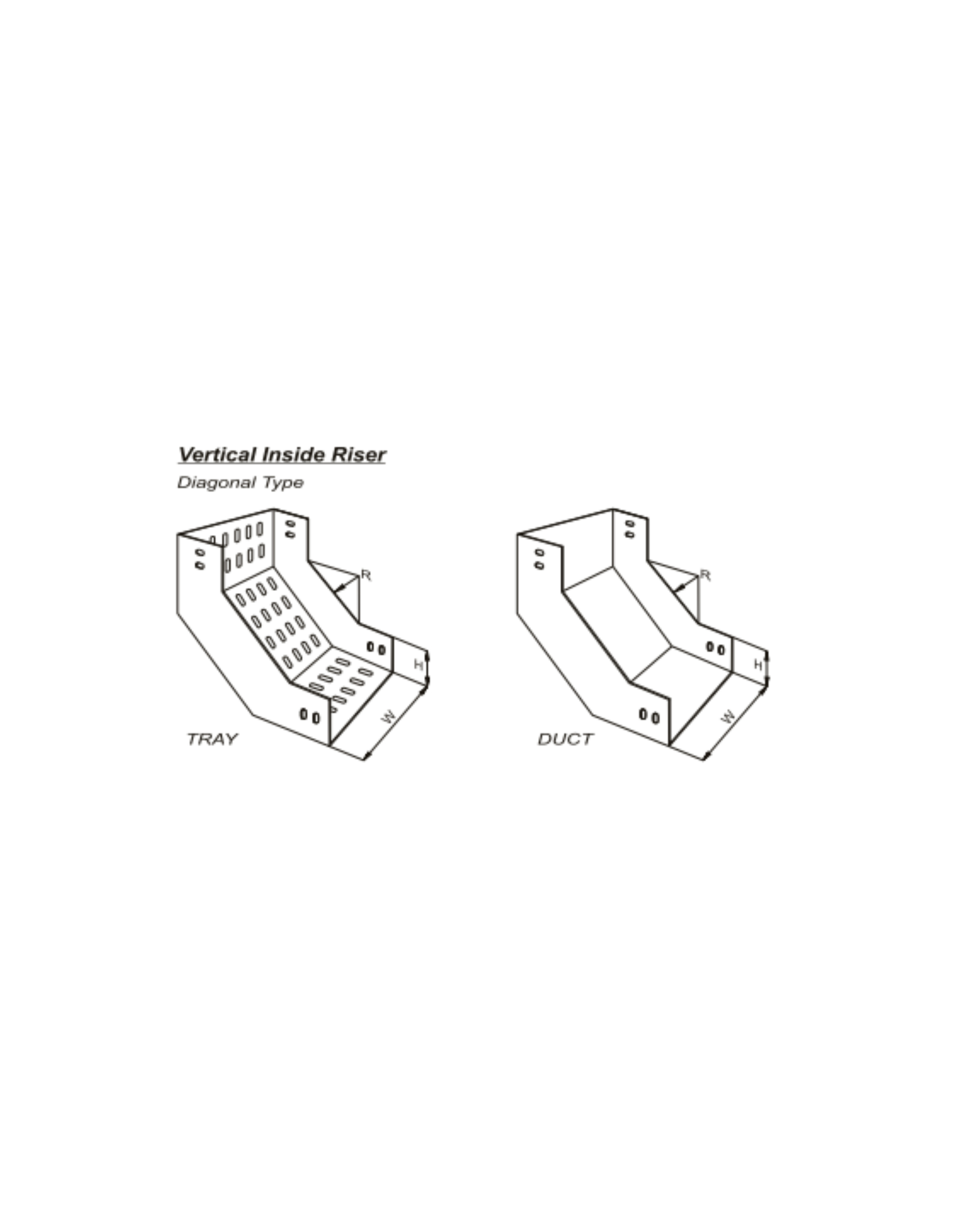 Vertical Inside Riser Tray & Duct U - Type