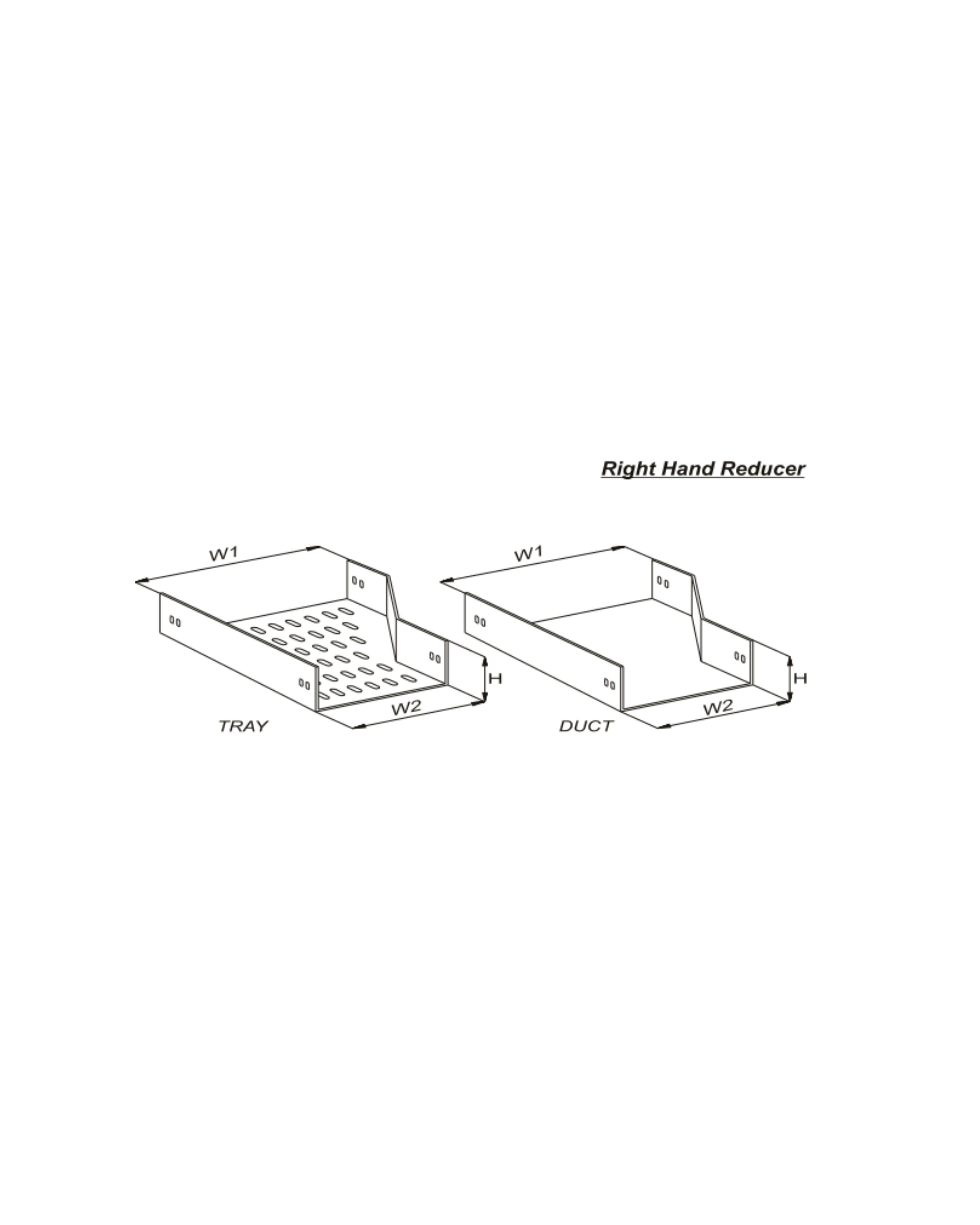 Left Hand, Right Hand Reducer Tray & Duct U - Type
