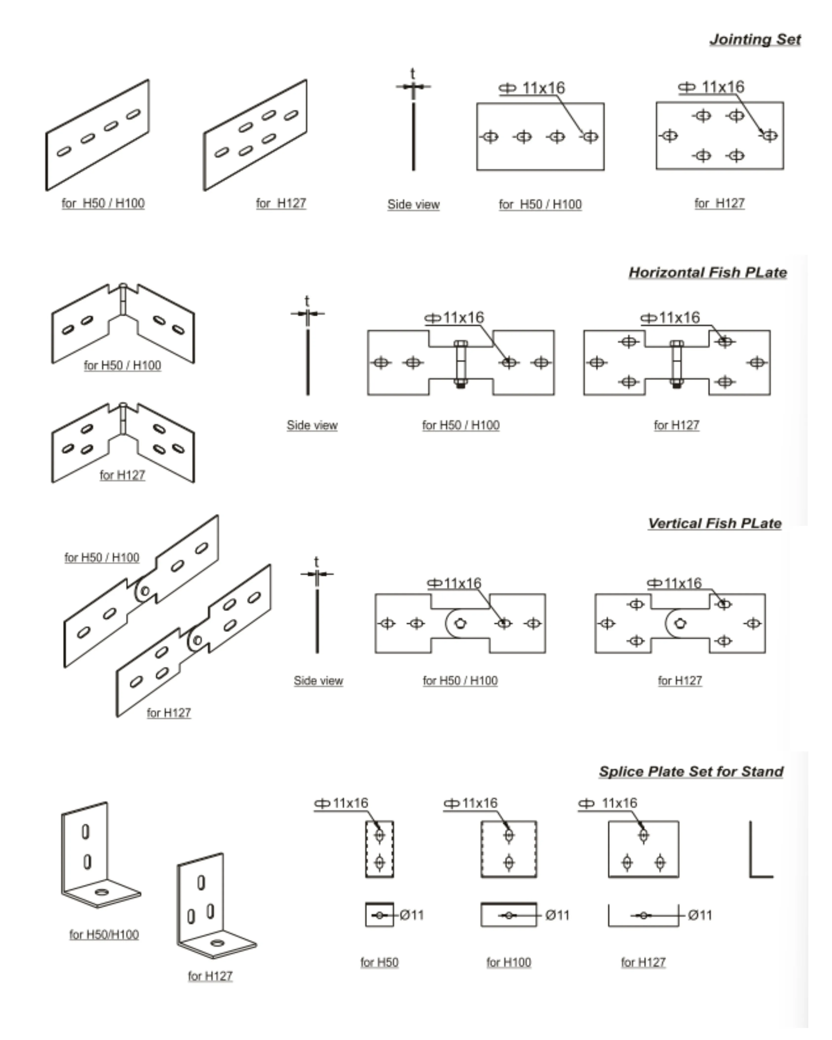 Gambar Aksesoris Sambungan (Joint Set) untuk Left Hand, Right Hand Reducer U - Type