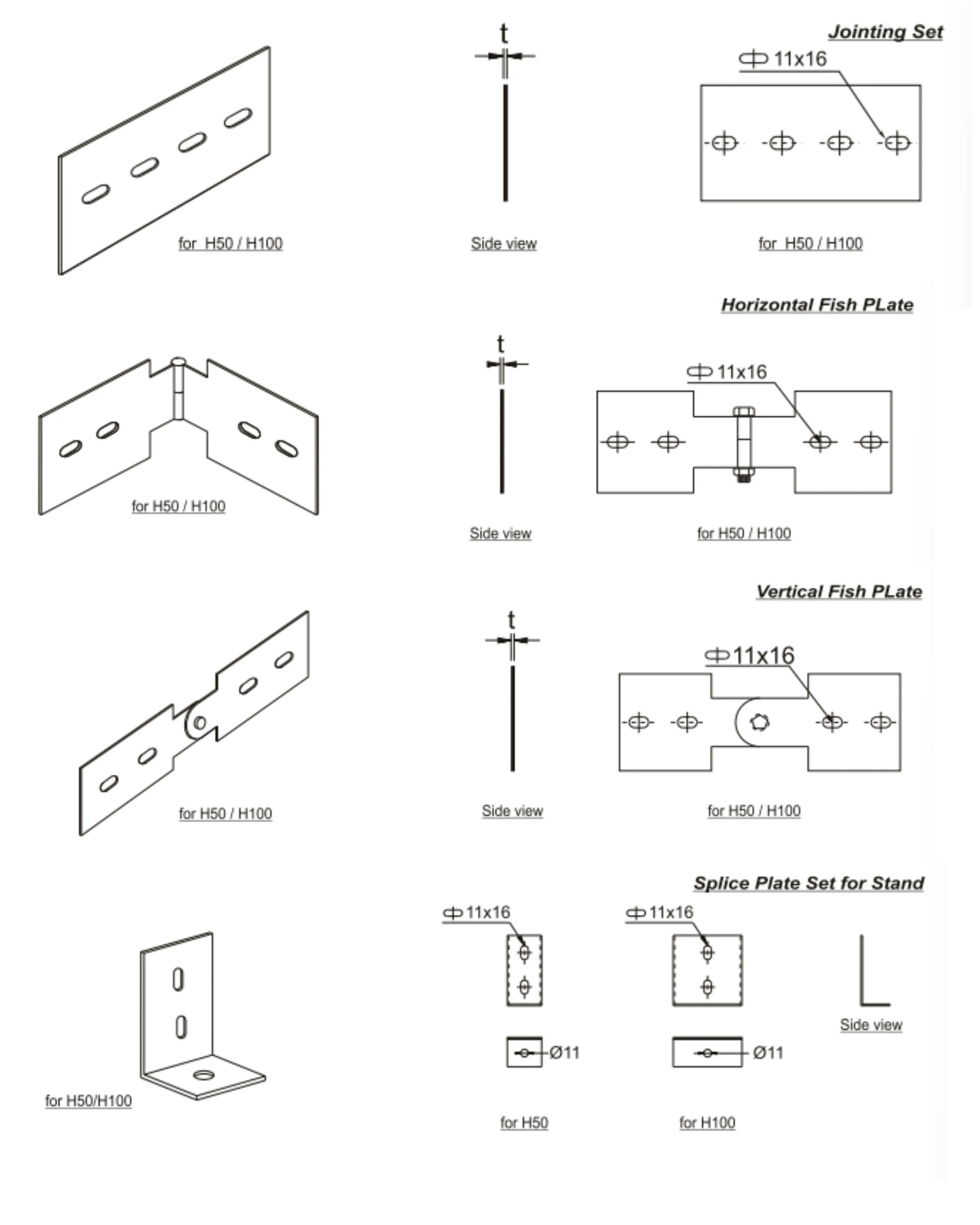 Gambar Aksesoris Sambungan (Joint Set) untuk Vertical Inside Riser Tray & Duct C - Type